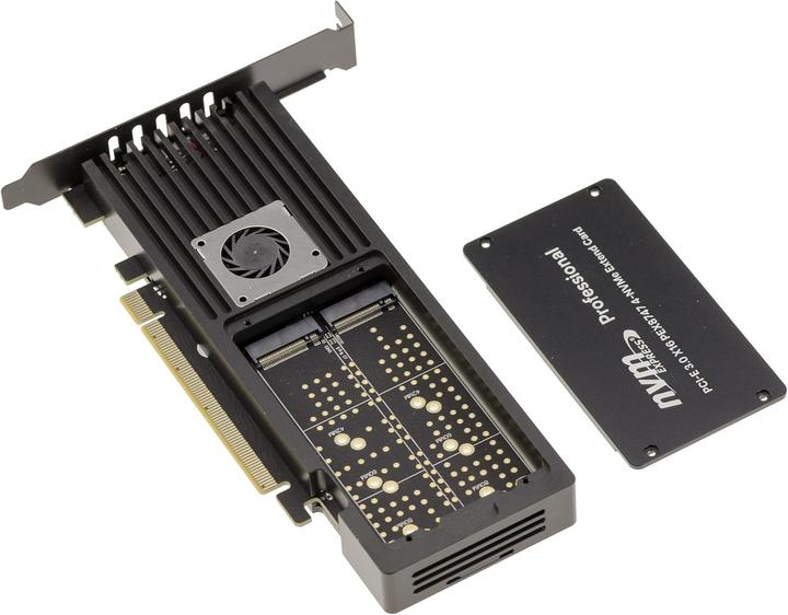 Immagine prodotto Kalea-informatique Controller PCIe 3.0 x16 per 4 SSD M.2 NVMe con chipset PLX PEX8747 e dissipazione attiva