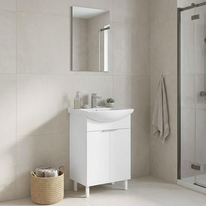 Produktbild Homitis Purus 55 Bathroom Cabinet With Sink & Mirror Set (2 Pieces)