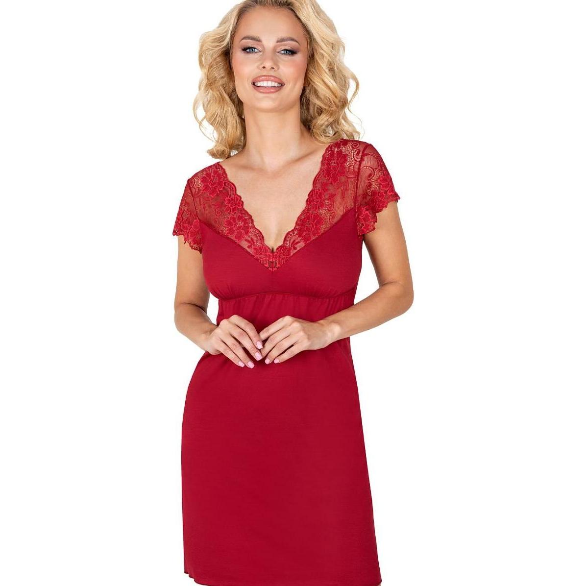 Donna, Damen, Pyjama, Nachthemd, Rot, (36)