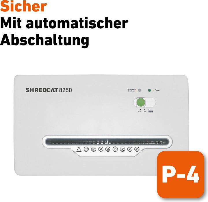 Produktbild Ideal Aktenvernichter 8250/CC4X40 P-4, 8 Seiten (Partikelschnitt)