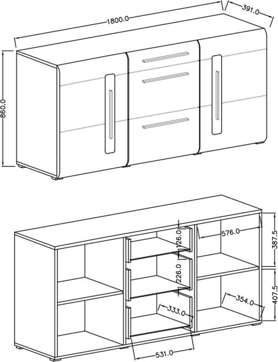 Image du produit Helvetia Möbel Tulsa Wm (180 x 39 x 86 cm)