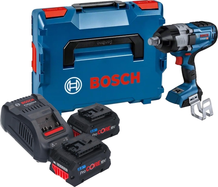 Bosch Professional Clé à chocs sans fil GDS 18V-1600 HC, 2 x batterie ProCORE18V 8.0Ah, L-BOXX 136 (Fonctionnement sur batterie)