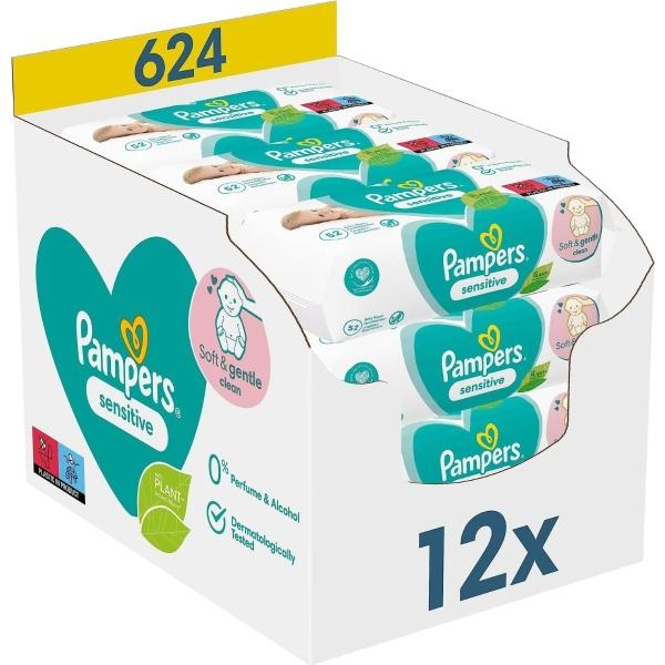 Pampers Feuchte Tücher Sensitive, 12 x 52 Stück (12 x 52 pz.)