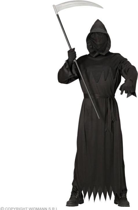 Image du produit Widmann Robe Grim Reaper avec capuche et masque visage invisible, ceinture (S, M, L, XL, XXL)