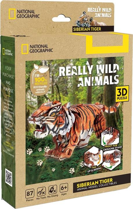 Productafbeelding Cubicfun 3D Puzzle Tiger 87 Teile (87 onderdelen)