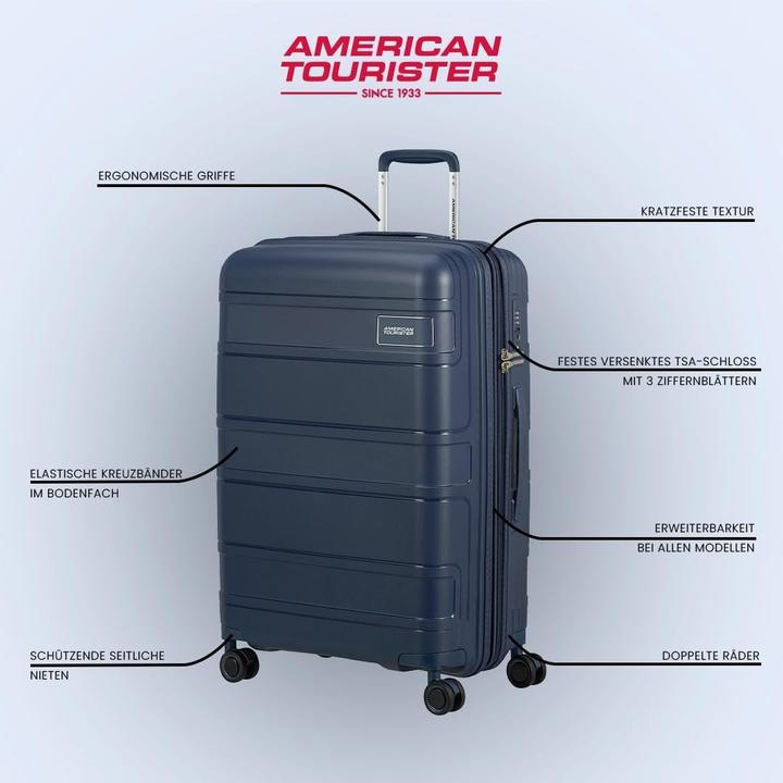 Produktbild American Tourister Set mit 3 Koffern, verstellbare Trekstang und robuste Ausführung