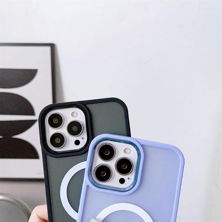 Produktbild Hurtel Armored magnetic iPhone 14 Plus MagSafe Color Matte Case - black (Apple iPhone 14 Plus)