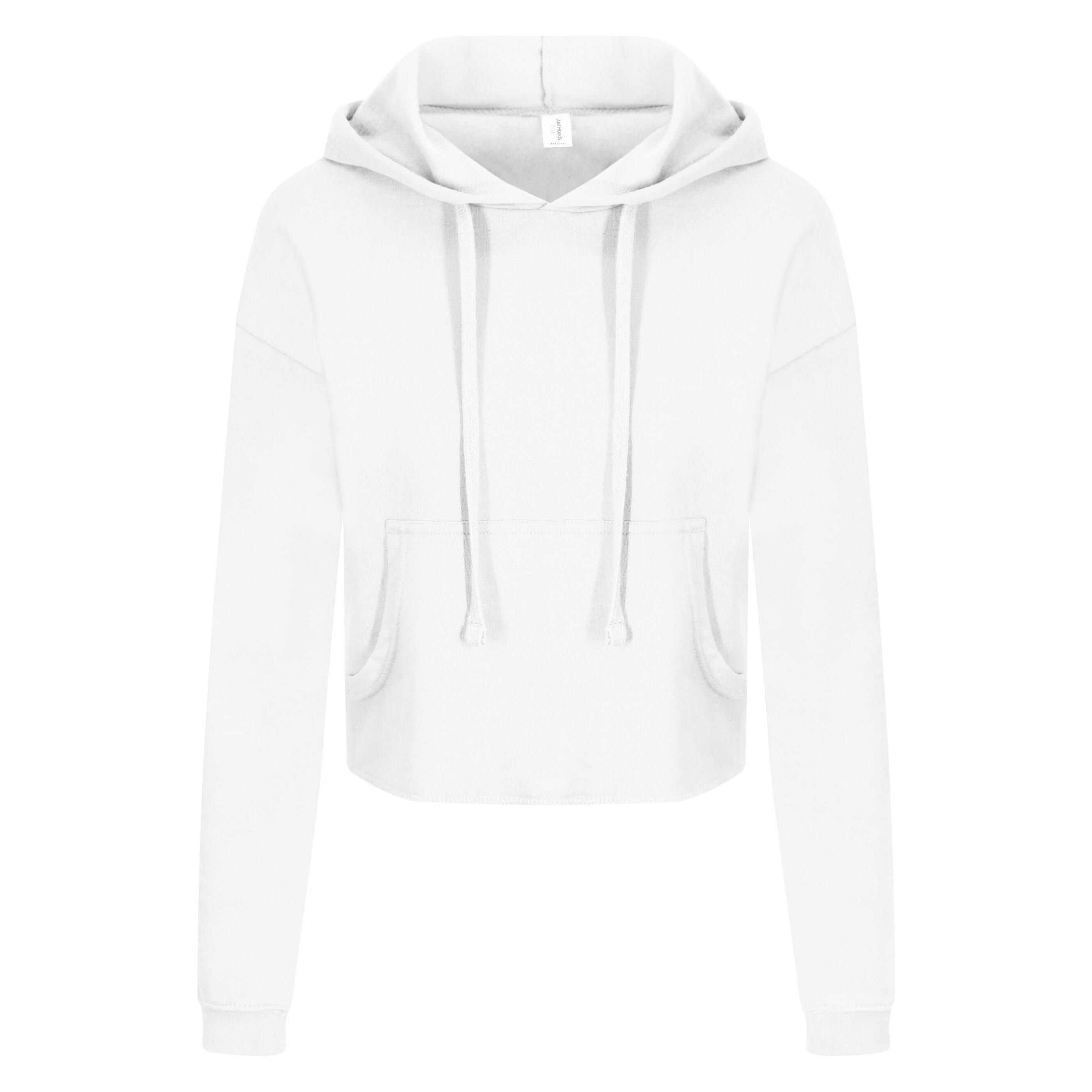 Just Hoods, Damen, Pullover, Women's Cropped Hoodie, Weiss, (L)