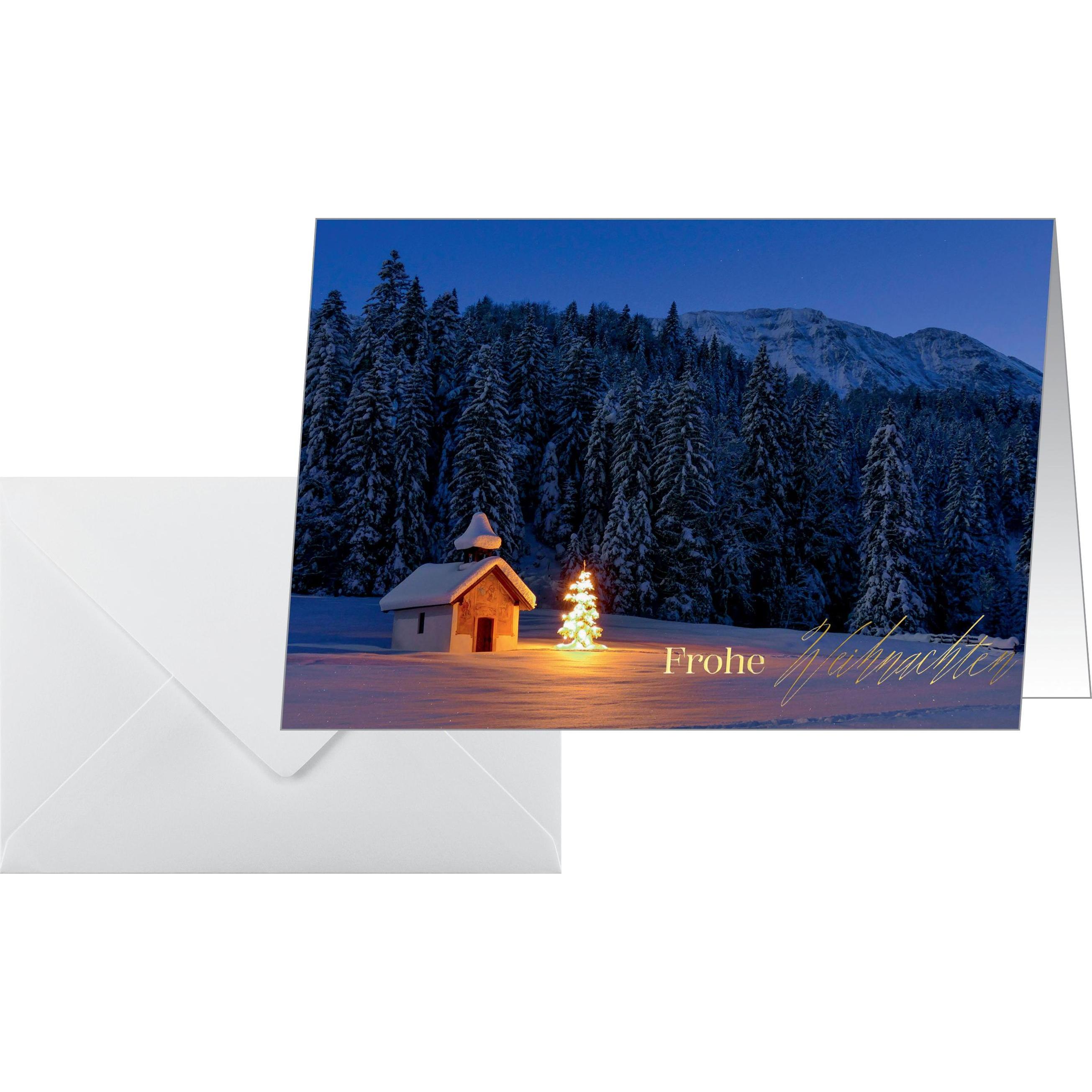 Sigel, Grusskarte + Briefpapier, 10 Weihnachtskarten Christmas Chapel DIN A6 (10 Stk.)
