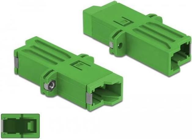 Produktbild Delock LWL Kupplung E2000 Simplex Buchse zu Simplex Buchse Singlemode grün (Netzwerk Kupplung)