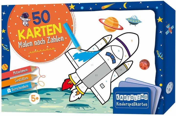 50 cards Colour by numbers - Space