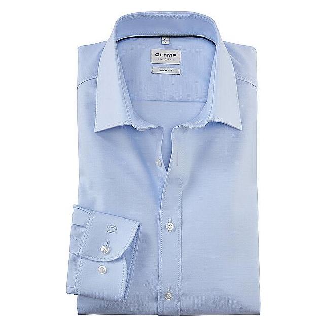 Olymp, Herren, Hemden, Hemd Body Fit Extralange Ärmel, Blau, (40)