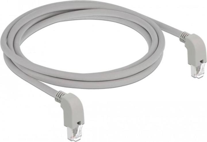 Actual product image Delock Patch cable RJ-45 (M) angled down to RJ-45 (M) angled down (S/FTP, CAT6a, 2 m)