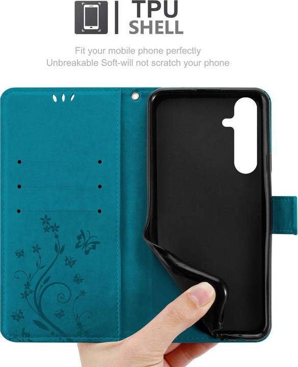 Produktbild Cadorabo Hülle für Samsung Galaxy A35 mit Blumen Muster (Samsung Galaxy A35)
