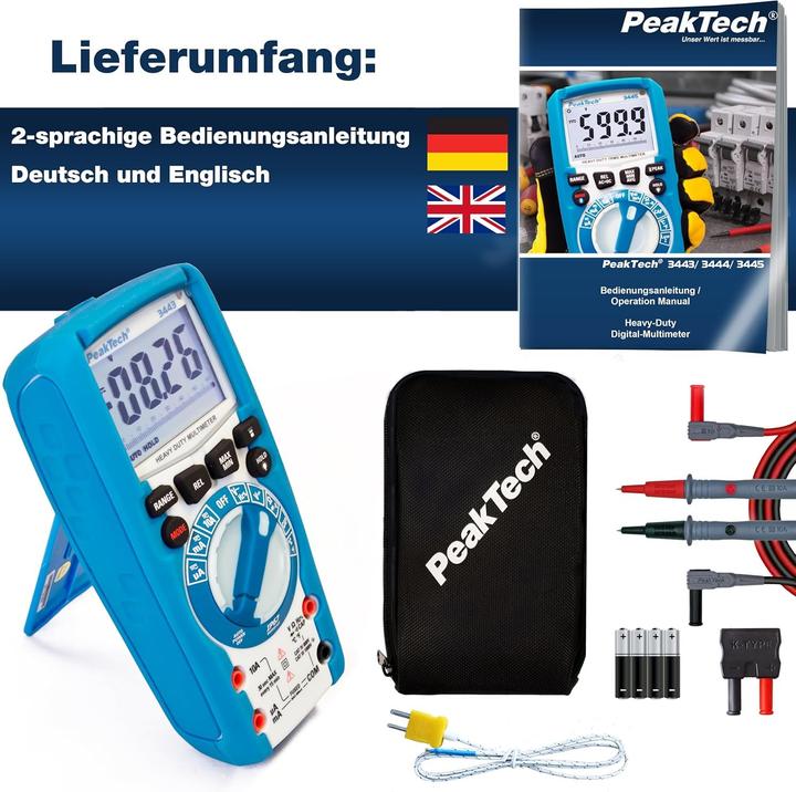Actual product image Peaktech P 3443 Digital multimeter (CAT III 1000V, CAT IV 600V)