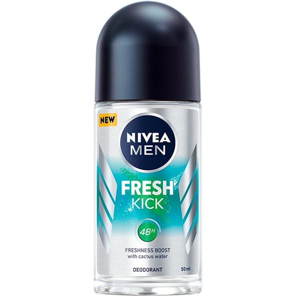 NIVEA, Deodorants, Men Fresh Kick anti-transpirant in een bal 50ml (Rol op, 50 ml)