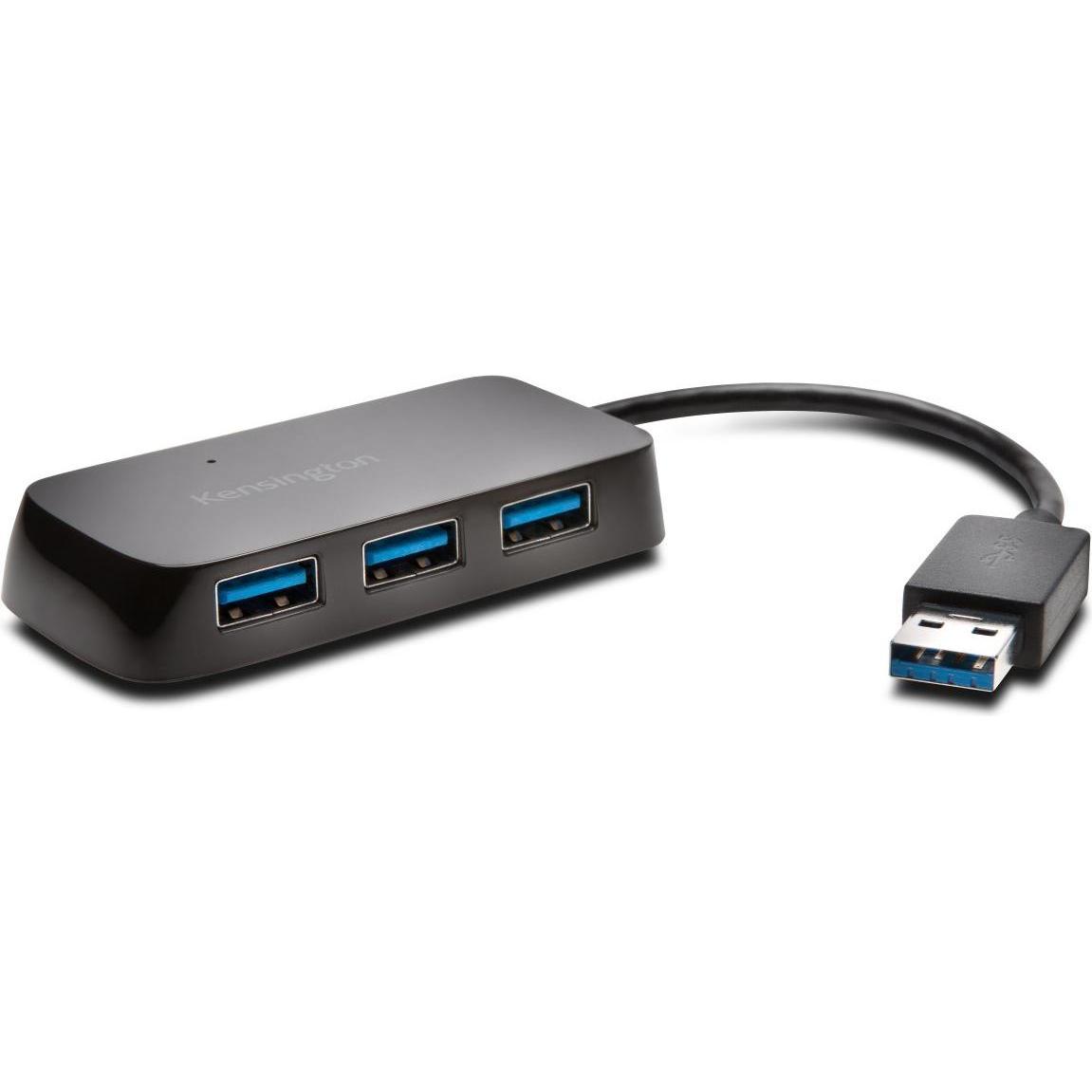 Kensington Uh4000 (USB-C, 4 Ports), Dockingstation + USB Hub, Schwarz