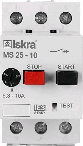 Actual product image Iskra IE3 motor protection switch compliant MS25 6.3