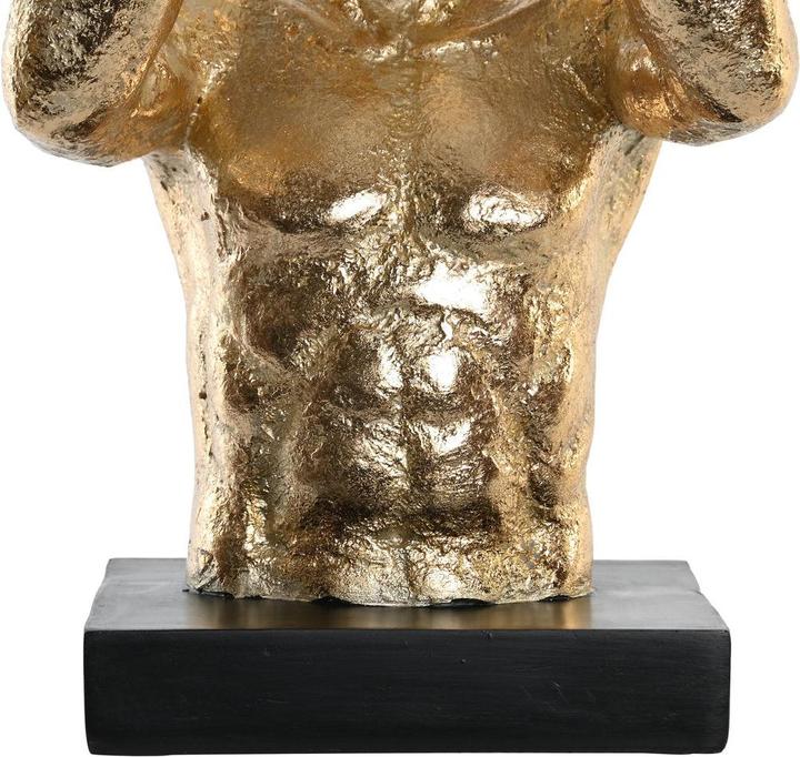 Actual product image DKD Home Decor Decorative figure Black Gold Resin Men Modern (17 x 16 x 31.5 cm)