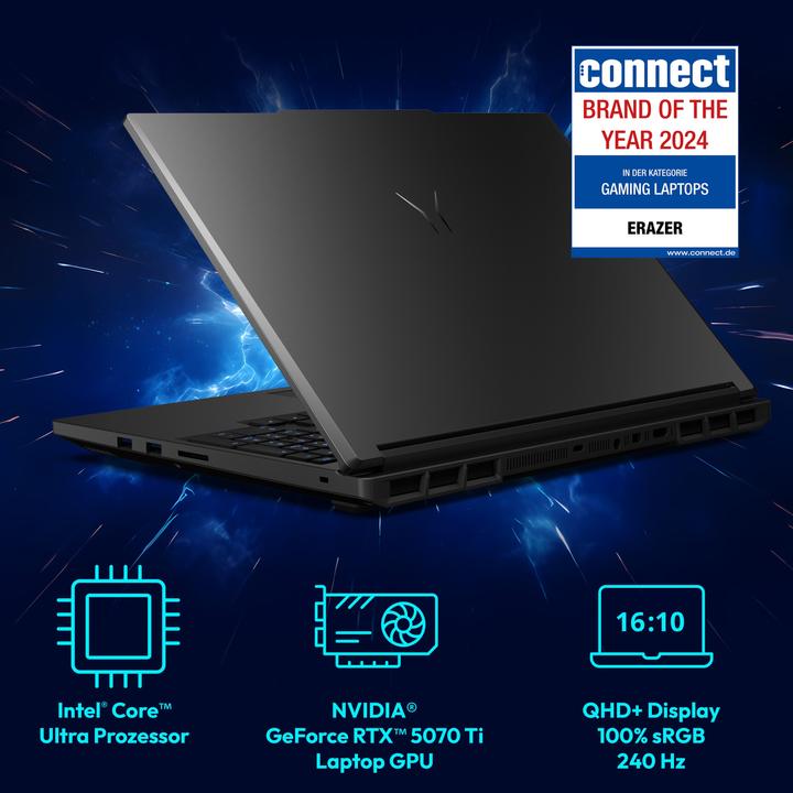 Immagine prodotto Medion ERAZER Major 16 X1 High-End Gaming Laptop (16", Intel Core Ultra 7 255HX, 32 GB, 2000 GB, Tastierino numerico)