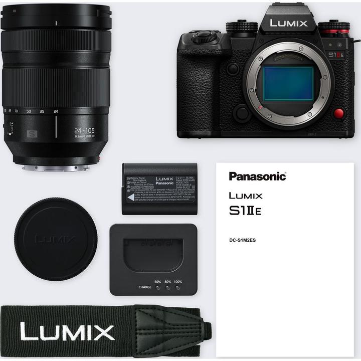 Actual product image Panasonic Lumix S1IIE + S Series 24-105mm F4 Macro L-Mount (24 - 105 mm, 24.20 Mpx, Full frame)