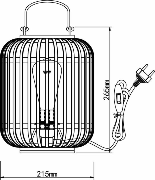 Produktbild Brilliant Woodrow E27 TL Tischleuchte mit Tragegriff (E27)