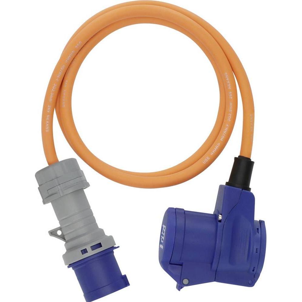 Brennenstuhl, Prolunga, 1132920325 Strom Verlängerungskabel Blau, Schwarz, Orange, Grau 1 (1.50 m, CEE 16/3, Tipo 13)