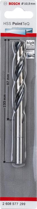 Produktbild Bosch Professional Zubehör Metallspiralbohrer HSS PointTeQ, DIN 338, mit reduziertem Schaft, 10,5 mm (10.5 Millimeter)
