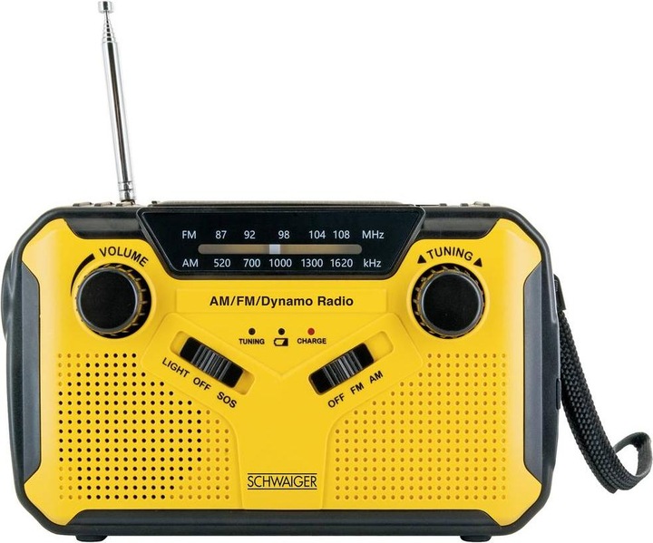 Actual product image Schwaiger Solar Crank Radio with LED Light (AM, FM)