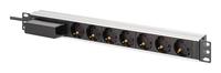 Actual product image Digitus Aluminum socket strip, 7-way with circuit breaker (7x, CEE 7/3, 1.80 m)