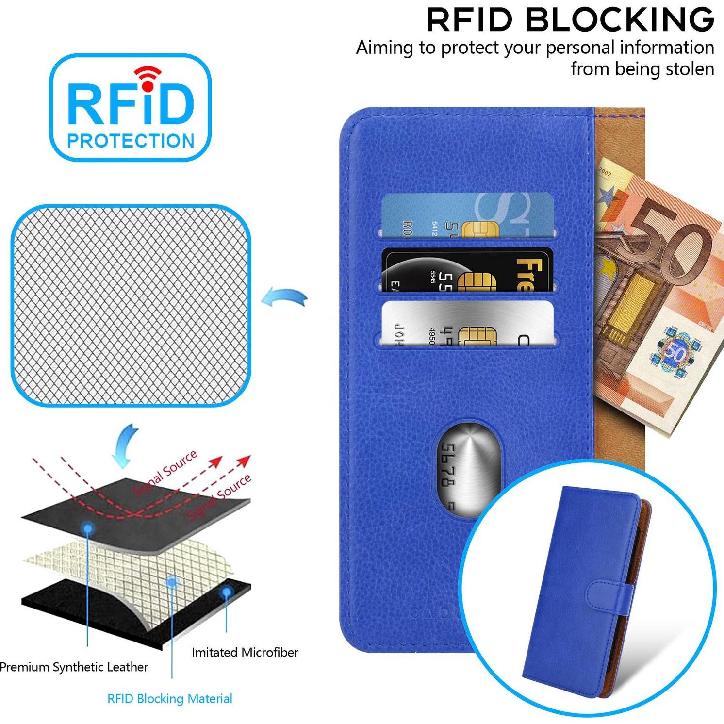 Thumbnail - Cadorabo Hülle für WIKO U FEEL Book Case Style (Wiko U Feel), Smartphone Hülle, Blau