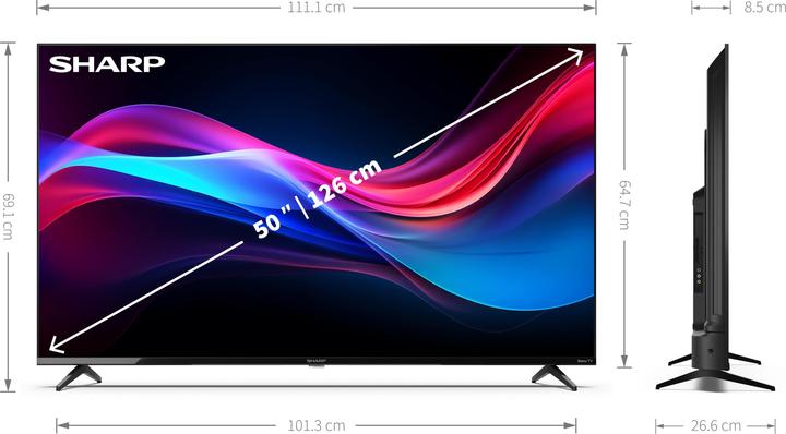 Produktbild Sharp 50GJ4225E 50" UHD Roku Smart TV schwarz (50", LED, 4K)