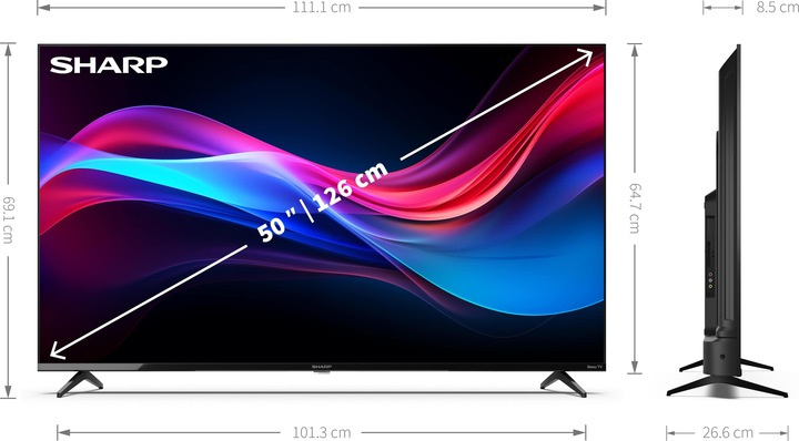 Produktbild Sharp 50GJ4225E 50" UHD Roku Smart TV schwarz (50", LED, 4K)
