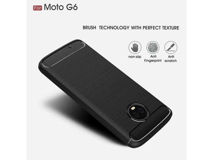 Actual product image Screenguard Motorola Moto G6 Cover Carbon Brushed Soft TPU (Motorola Moto G6)