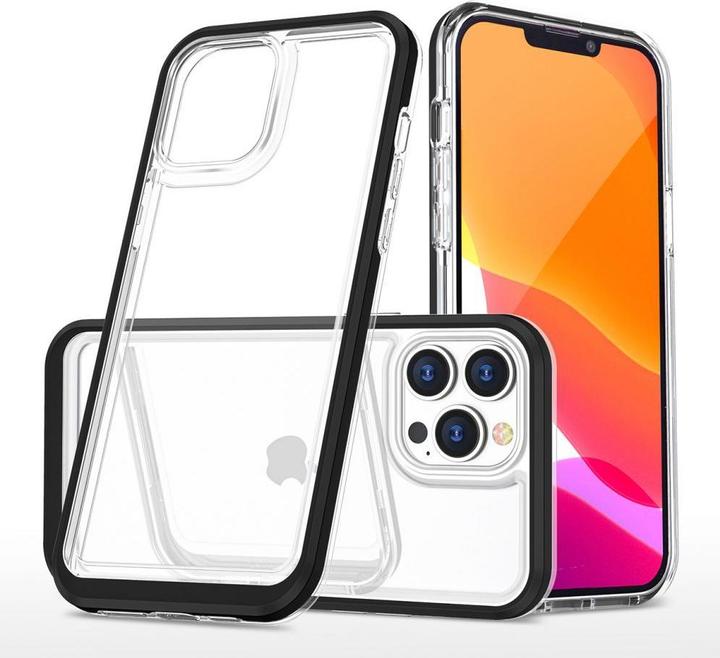 Actual product image Hurtel Clear 3in1 case for iPhone 14 Pro silicone cover with frame black (Apple iPhone 14 Pro)