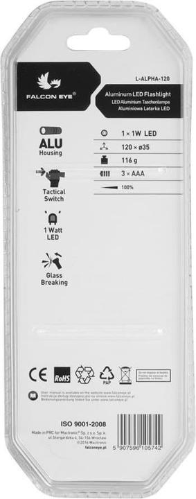 Actual product image Falcon Alpha 120 lm Black (120 lm)