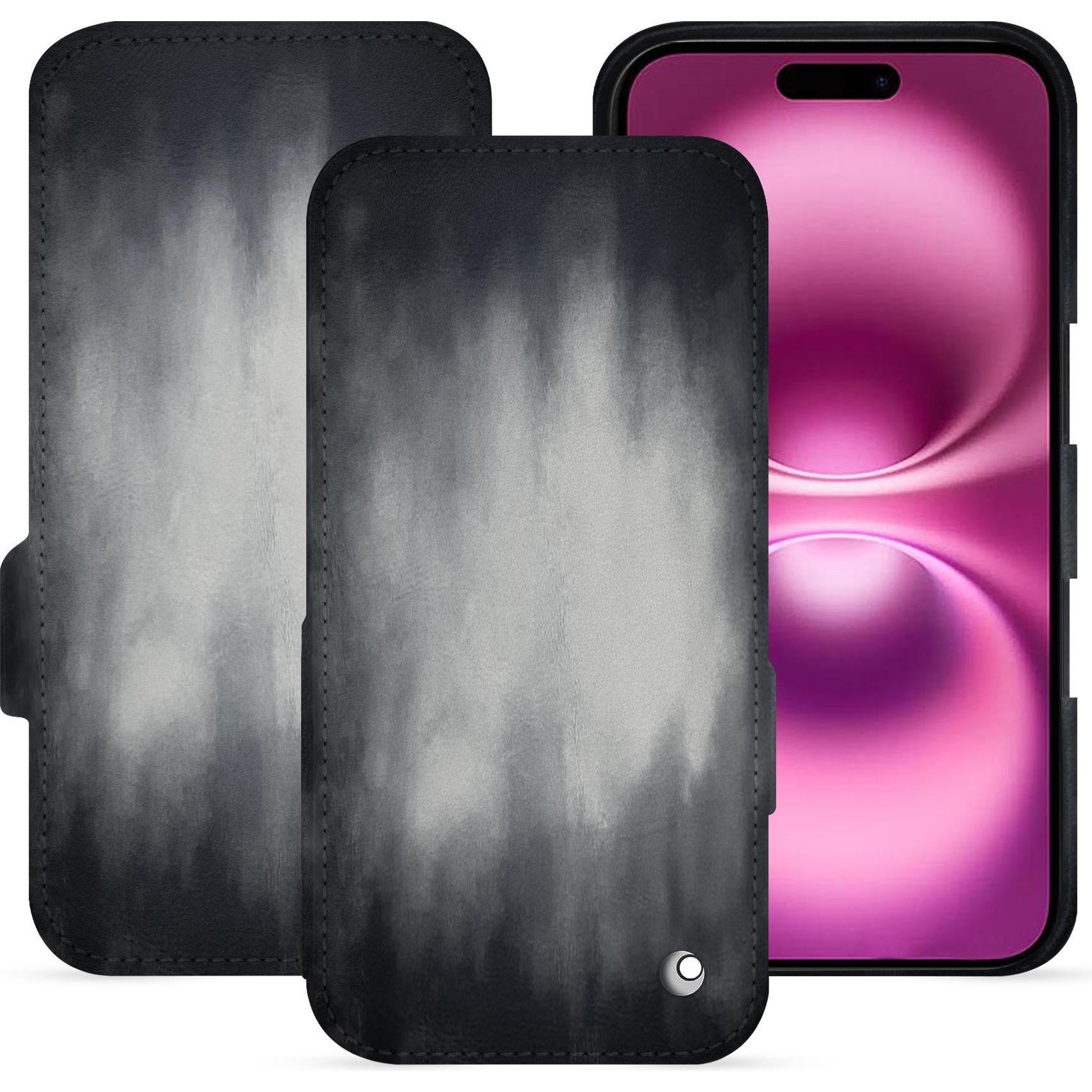 Noreve Lederschutzhülle horizontal (Apple iPhone 16 Plus), Smartphone Hülle, Grau