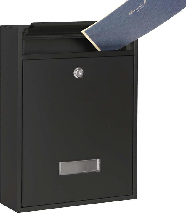 Image du produit Wiltec Boite aux lettres murale Courrier Noir Revêtement par poudre V1