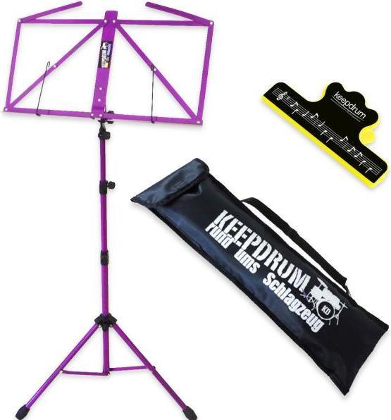 Produktbild keepdrum Notenständer Lila MUS3FL mit Notenklammer