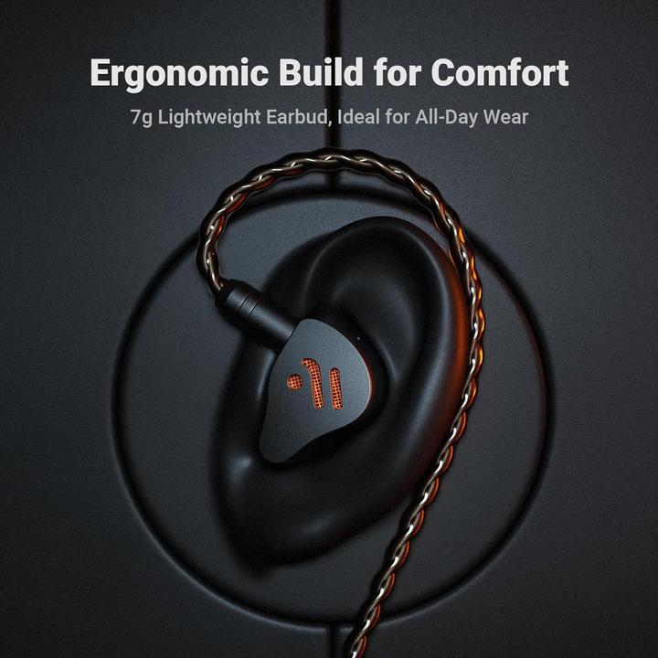 Actual product image Fosi Audio IM4 Open-Back IEM In Ear Kopfhörer silver (Cable)