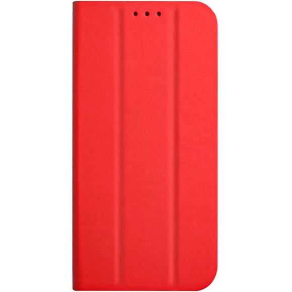 MU Classic Dreifach faltbare Leder Bookcover Hülle (Apple iPhone 13 Pro), Smartphone Hülle, Rot