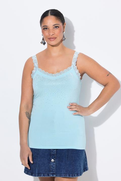 Produktbild Miamoda Top, ärmelloser Slim Fit, Glitzersteinchen, Spitze (48)