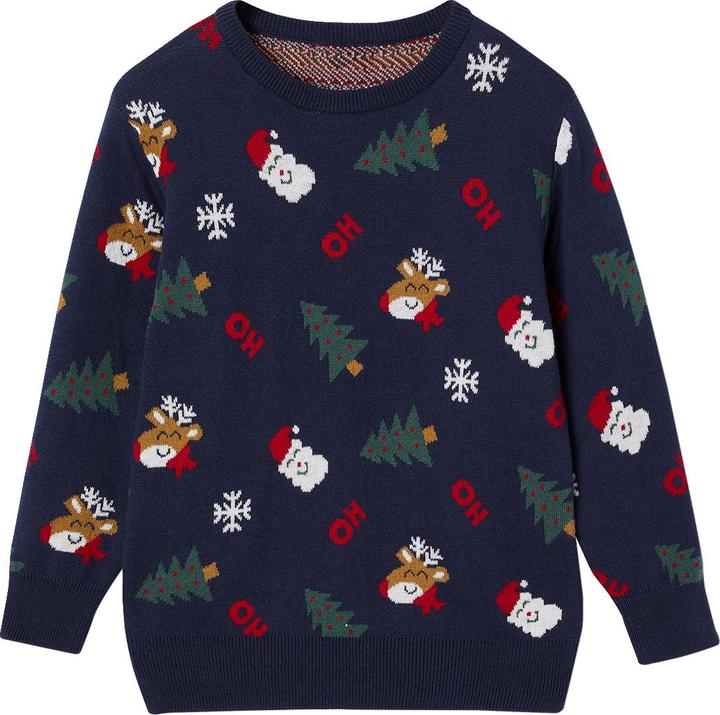 Actual product image Vertbaudet Jungen Weihnachtspullover mit lustigem Jacquardmuster (152)