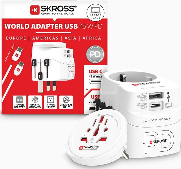 Produktbild Skross PRO Light USB AC45PD World