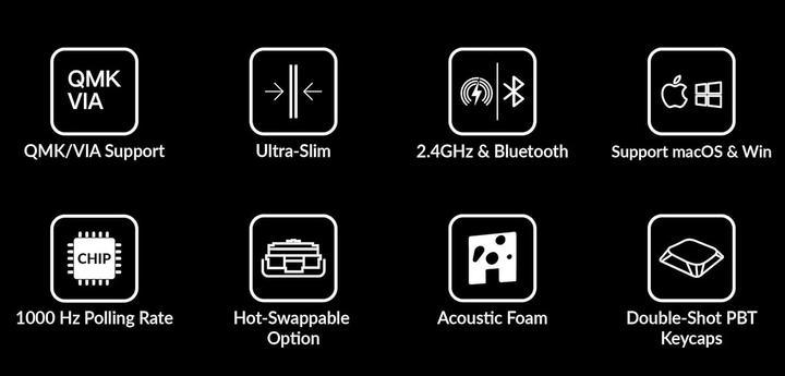 Immagine prodotto Keychron K5 Max Swappable Gateron RGB Backlight Red Switch ISO Layout Italian (ABS Caps) (IT, Cablato, Senza fili)
