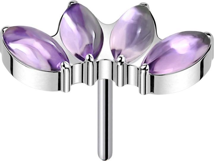Immagine prodotto Star Piercing Threadless silber vier Ovale Amethyst Steine (senza ottone, Mnerale, Titanio)