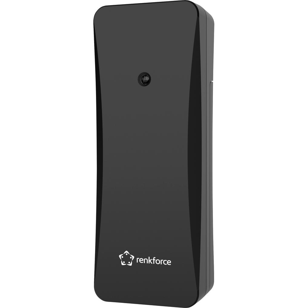 Renkforce RF-6736478 RF-E0666-BK Thermo-/Hygrosensor Funk 433 MHz, Accessori per stazioni meteo, Nero