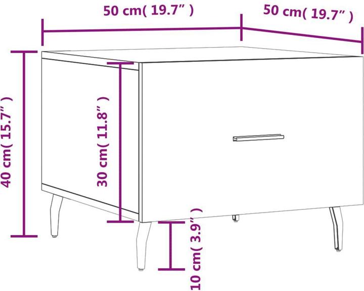 Image du produit vidaXL Couchtisch (50 x 50 x 40 cm)
