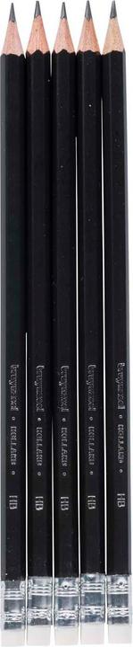 Actual product image Bruynzeel Graphite pencil set | 5 HB graphite pencils with eraser tips (HB, 5x)