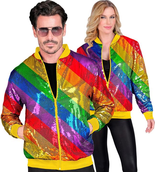 Actual product image Widmann Sequin jacket in rainbow pattern unisex (XL)